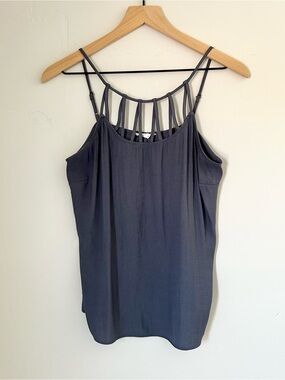 Maurices Women’s Blue Strappy Cage Neckline Tank Top